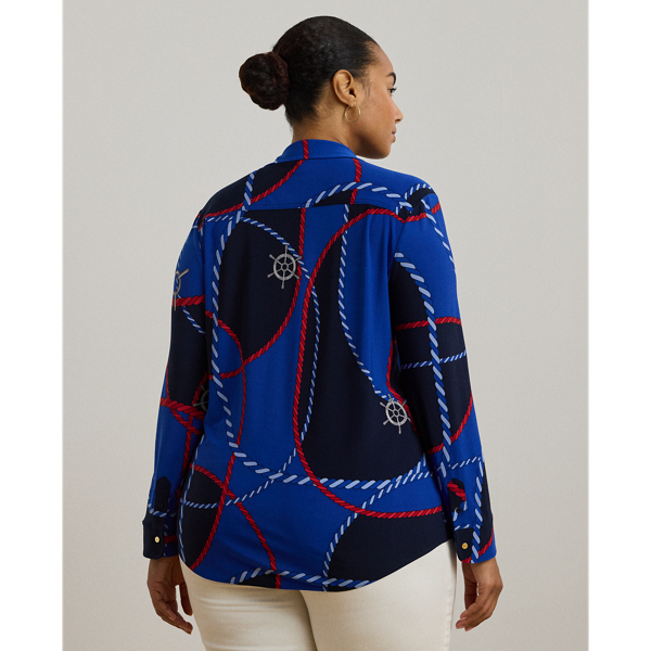 Slim Fit Rope-Print Jersey Shirt