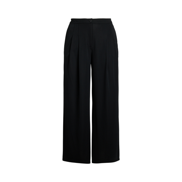 Pleated Stretch Jersey Wide-Leg Pant