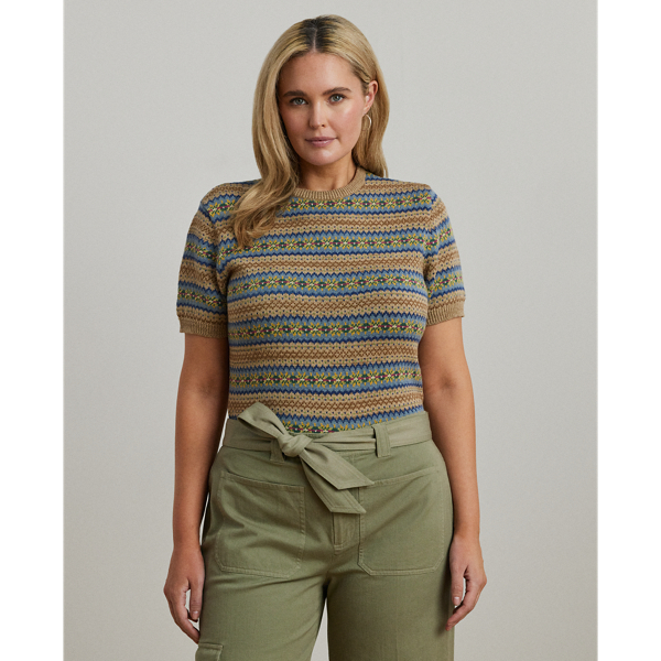 売れ筋商品|||ラルフローレン ニット&セーター アウター レディース Women's Fair Isle Short-Sleeve Sweater Multi Fair Isle Short-Sleeve Jumper for Women | Ralph Lauren® BO