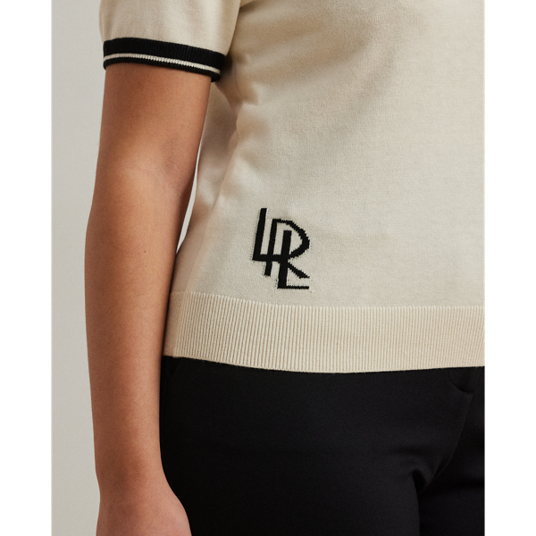 (取寄) ローレン ラルフローレン レディース プラス サイズ ツートーン ショートスリーブ セーター Lauren Ralph Lauren women Plus Size Two-tone Short-sleeve Two-Tone Short-Sleeve Sweater