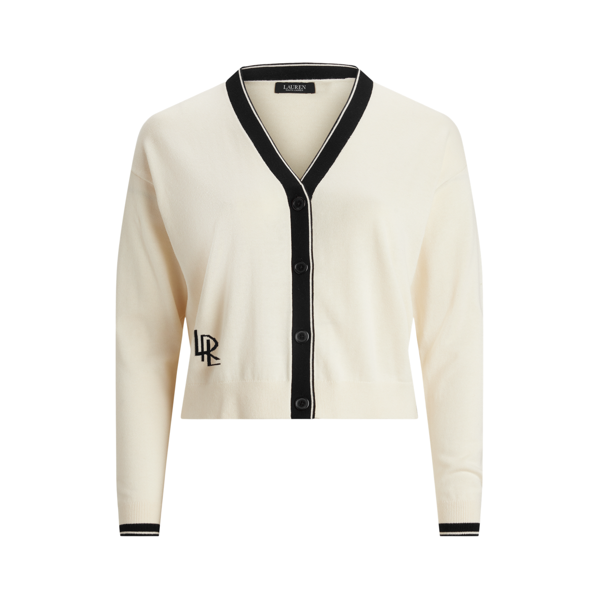 Two-Tone Cotton-Blend Cardigan