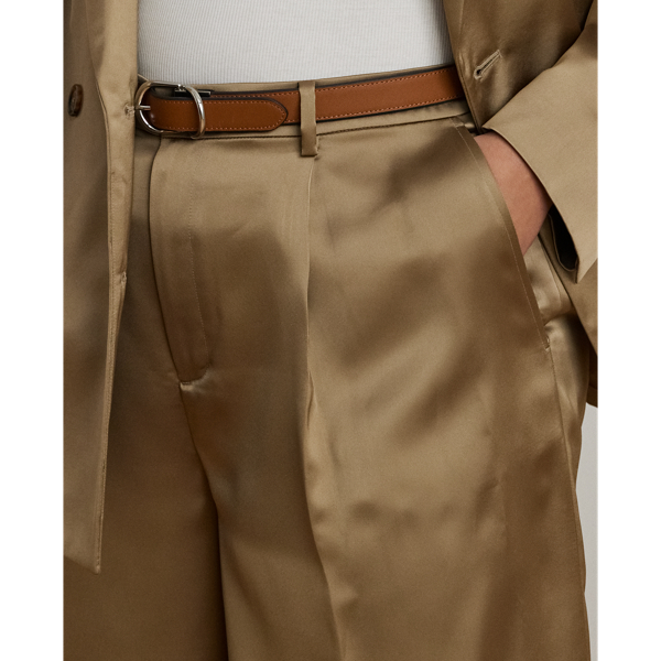 Satin Charmeuse Wide-Leg Pant