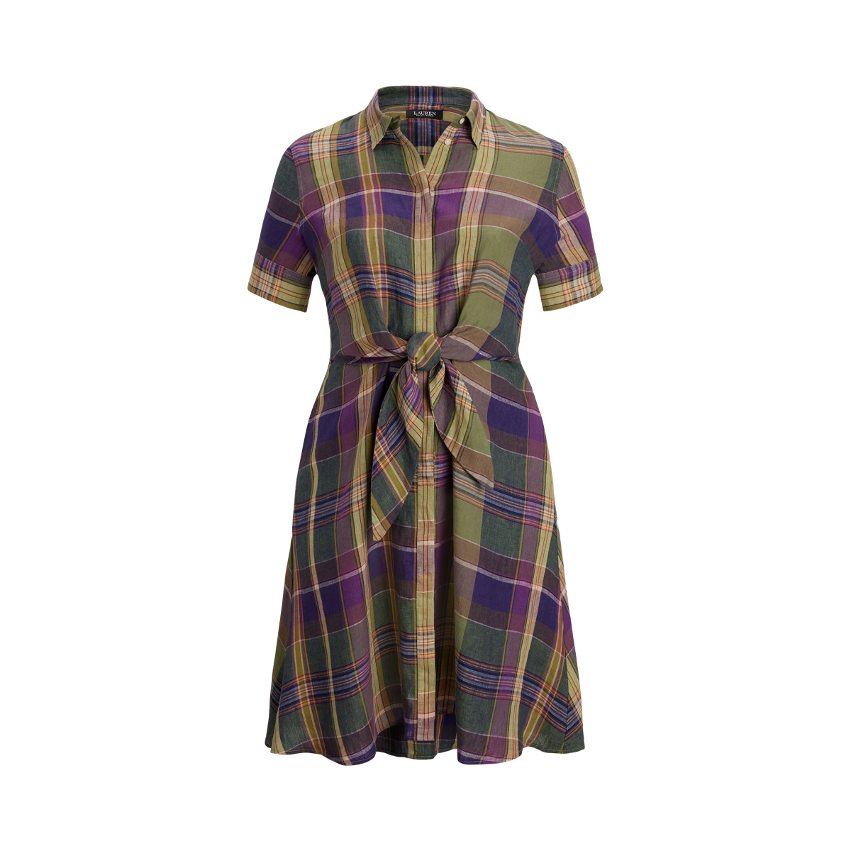 新着☆【RRL RalphLauren】Plaid Cotton-Linen Shirtdress Plaid Linen Shirtdress