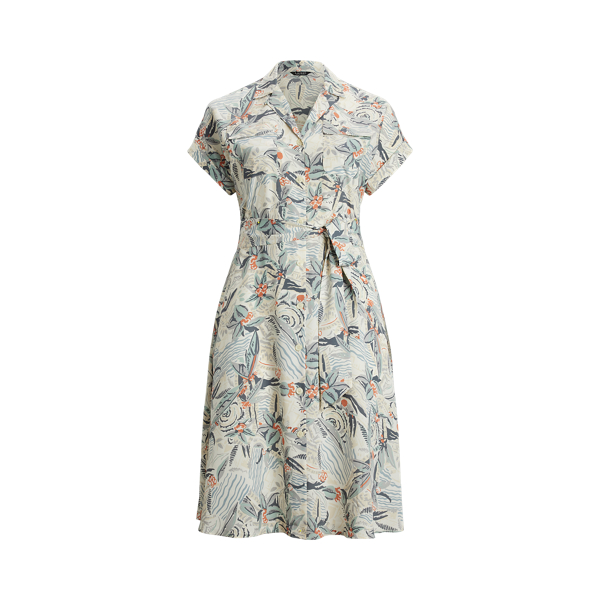 Ralph Lauren★Paisley Tie-Front Linen Shirtdress Paisley Tie-Front Linen Shirtdress