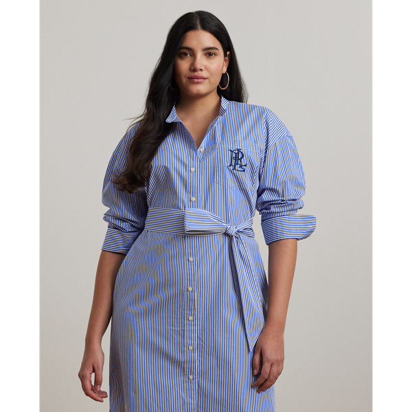 Striped Belted Broadcloth Shirtdress for Women | Ralph