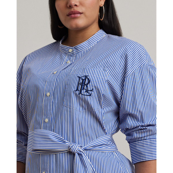 Striped Belted Broadcloth Shirtdress for Women | Ralph