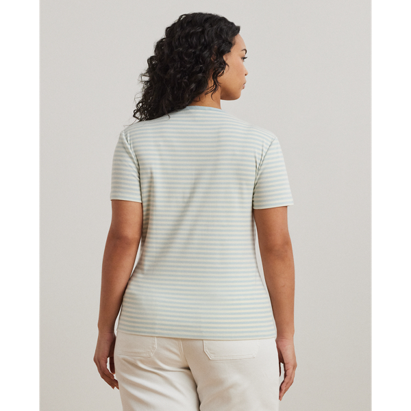 Striped Stretch Cotton Crewneck Tee