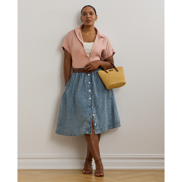 【Ralph Lauren】柔らか★デニムスカート Denim Skirt セール】 パネルド デニム Aライン スカート （デニムスカート
