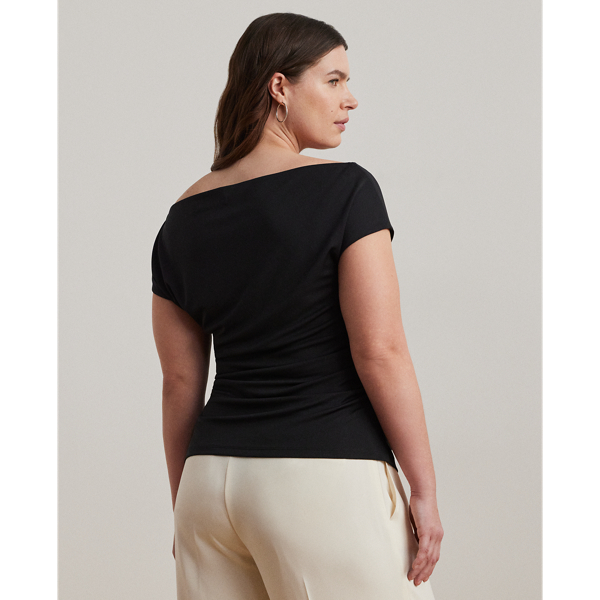 Jersey Asymmetrical Off-the-Shoulder Top