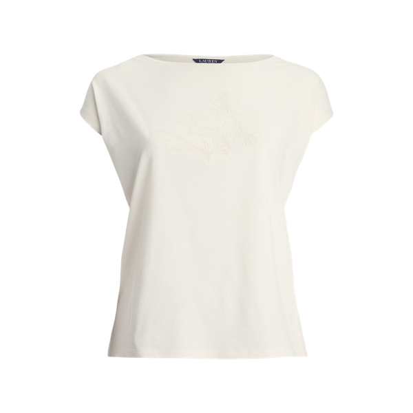 売れ筋商品|||ラルフローレン カットソー トップス レディース Plus Size Cotton-Blend Jersey Graphic Tee White Cotton-Blend Jersey Graphic Tee