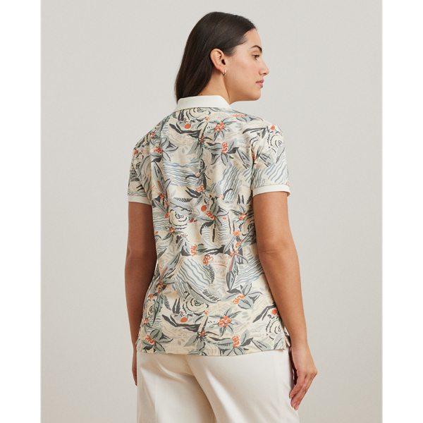 Print Stretch Piqué Polo Shirt