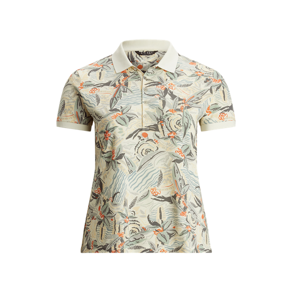 Print Stretch Piqué Polo Shirt