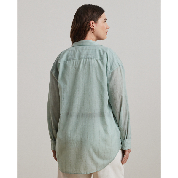 ラルフ・ローレン Lauren Ralph Lauren Petite Oversize Striped Cotton Voile Shirt レディ Amazon.com: Lauren Ralph Lauren Women's Petite Oversize