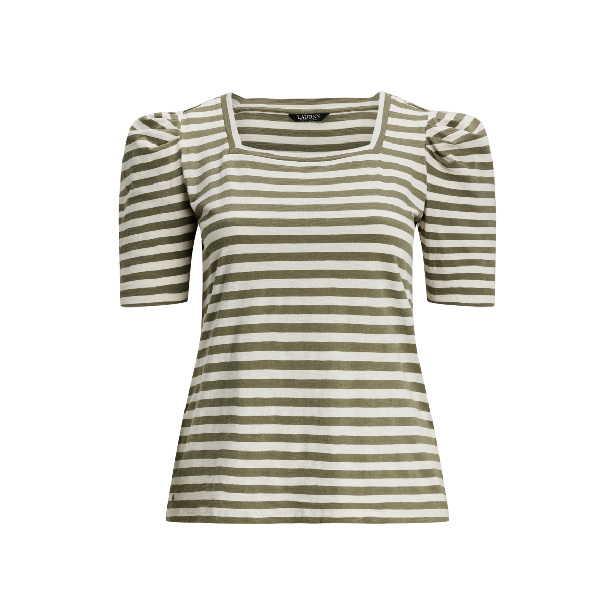 Striped Cotton Jersey Puff-Sleeve Tee