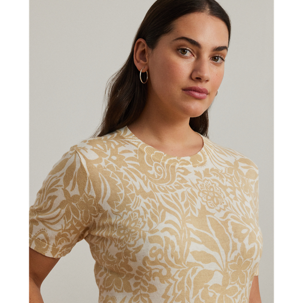 売れ筋商品|||ラルフローレン ニット&セーター アウター レディース Women's Floral Linen-Cotton Short-Sleeve Sweater White/Blue s7-AI200971168001_alternate10