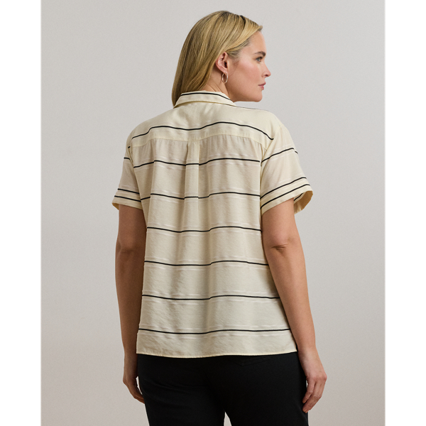 ラルフ・ローレン Lauren Ralph Lauren Striped Short-sleeve Camp Shirt レディース シャツ トップス Striped Short-Sleeve Camp Shirt