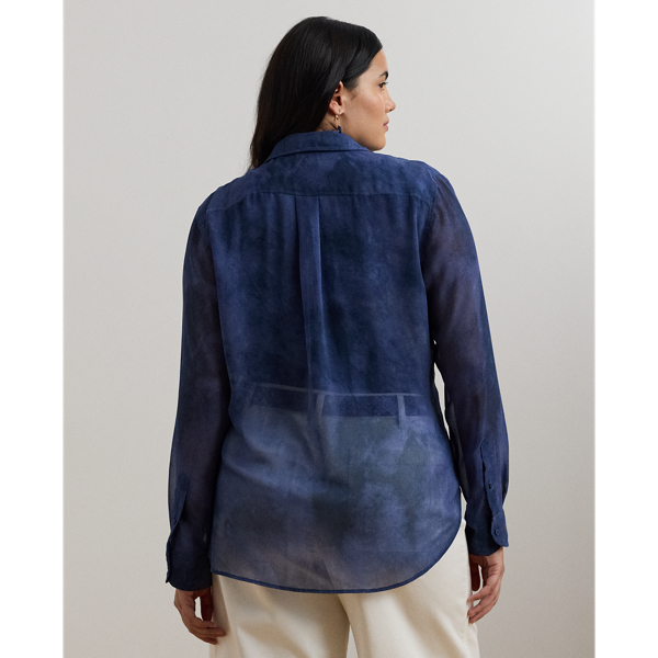 Classic Fit Print Chiffon Shirt