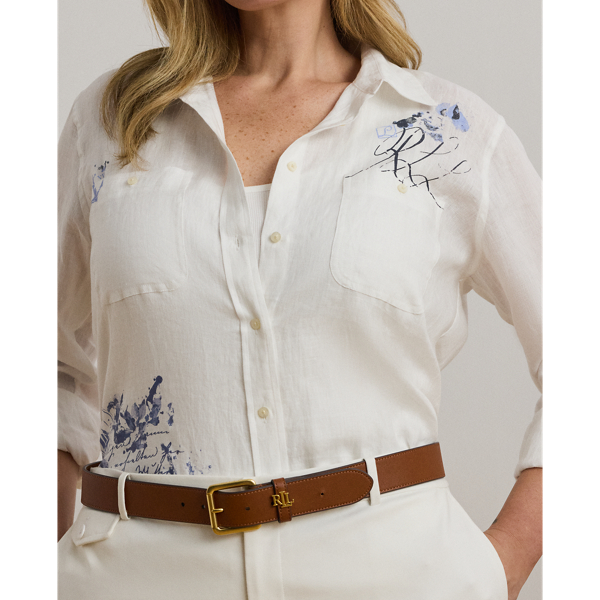 Relaxed Fit Print Roll-Tab Sleeve Shirt for Women | Ralph