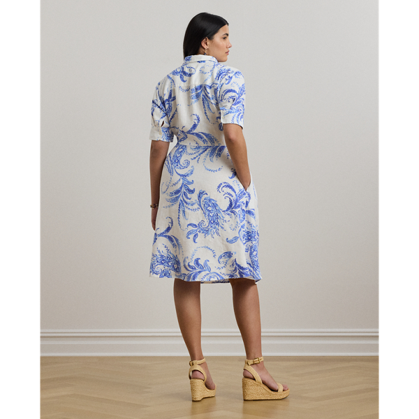 送料関税無料【LAUREN RALPH LAUREN】LINEN SHIRTドレス Plaid Tie-Front Linen Shirtdress