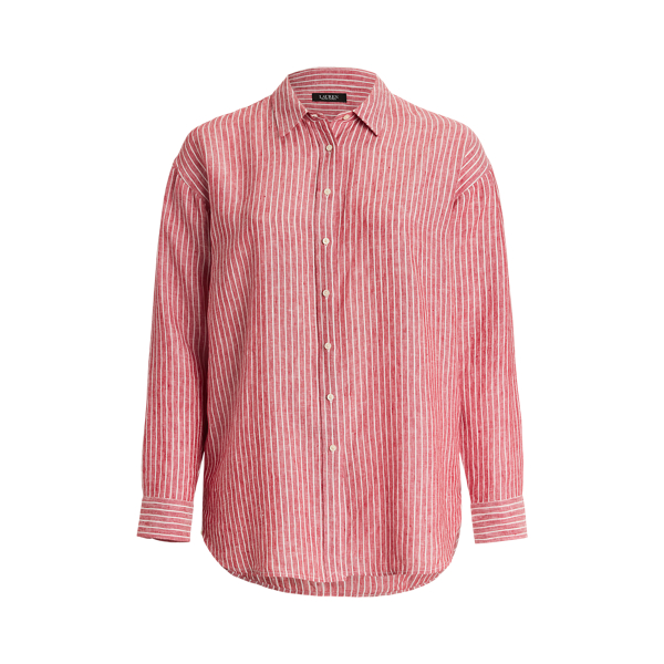 ラルフ・ローレン Lauren Ralph Lauren Tie Front Cotton-Blend Shirt レディース シャツ トップス Re Striped Tie-Front Cotton Shirt