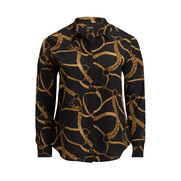 Chemise motif brides cr&ecirc;pe Classic Fit Lauren Woman en 1