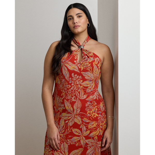 Floral Georgette Halter Dress