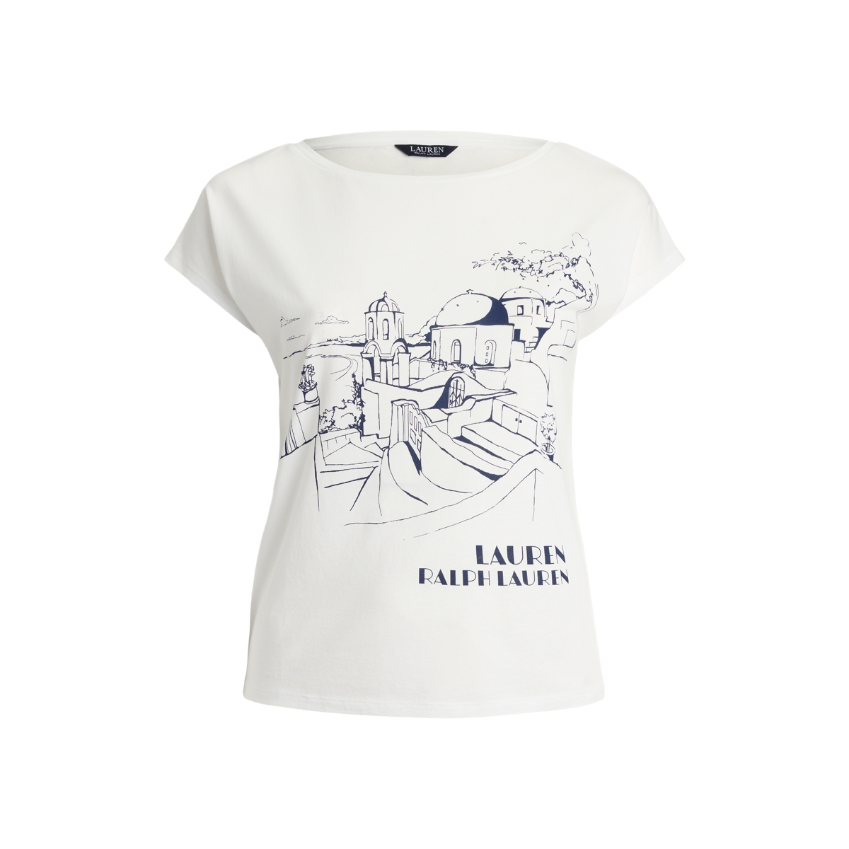 売れ筋商品|||ラルフローレン カットソー トップス レディース Plus Size Cotton-Blend Jersey Graphic Tee White Cotton-Blend Jersey Graphic Tee