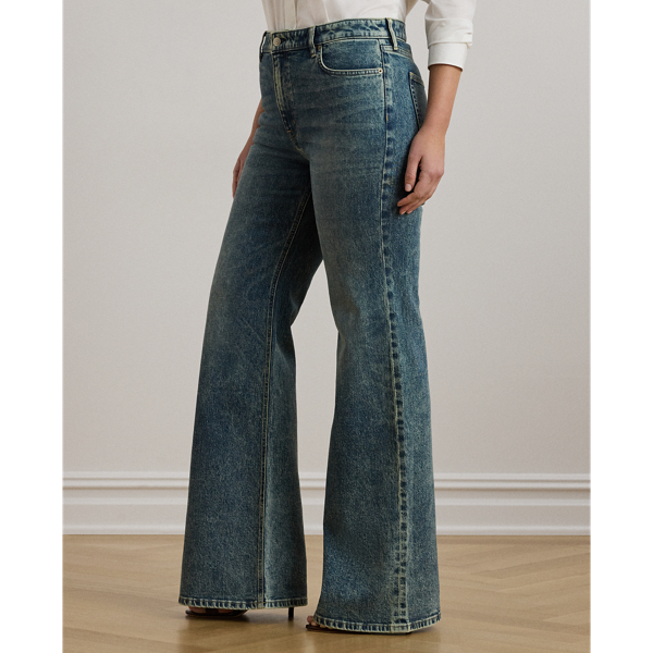 Ausgestellte Jeans mit hoher Leibhöhe