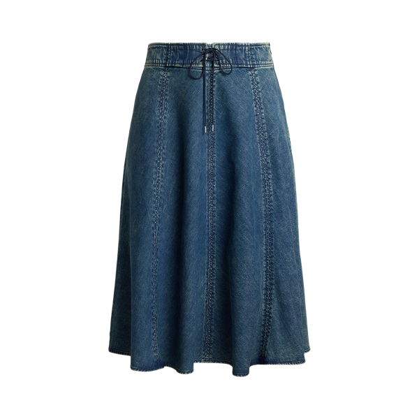 ワンピース RALPH LAUREN Women Mid Skirts 253863940 002 BLUE Pleated Metallic Chiffon Skirt