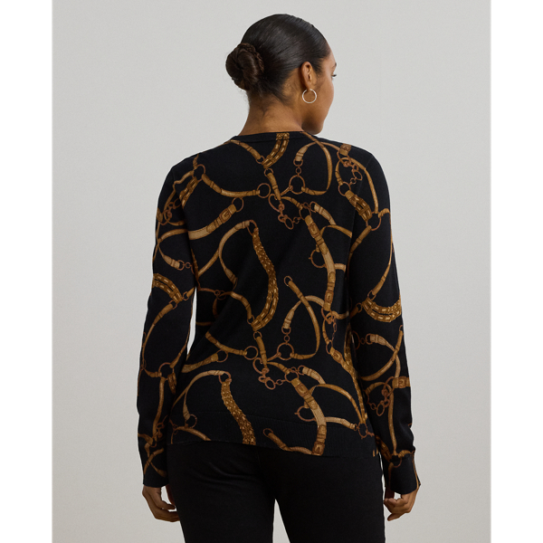 Belting-Print Cotton-Blend Sweater