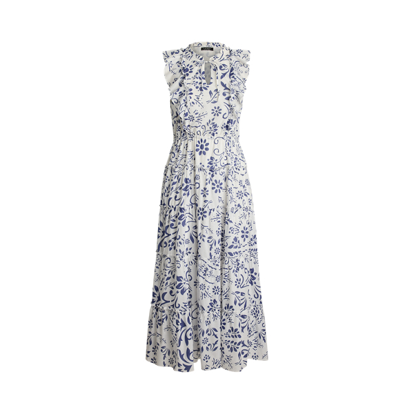 Floral Georgette Tie-Neck Maxidress