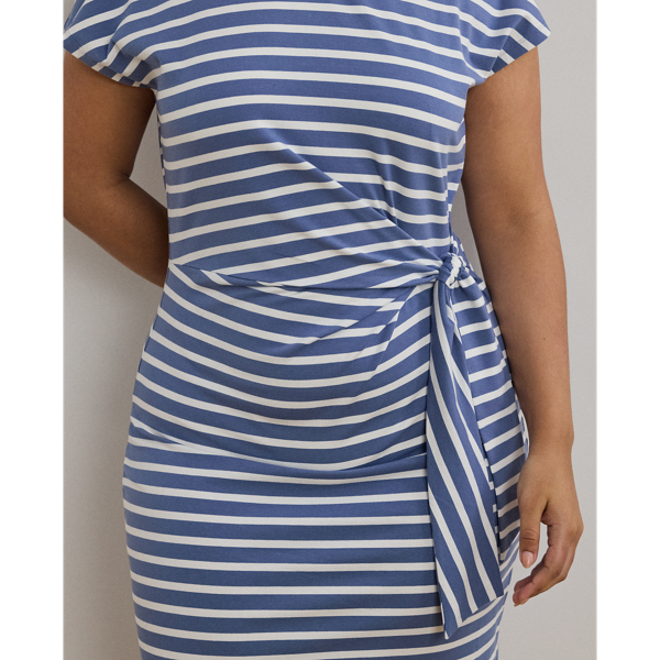 Striped Tie-Front Jersey Dress