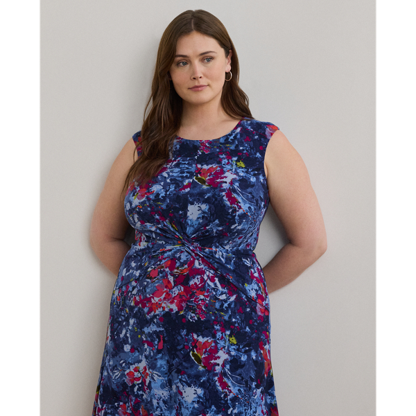 Print Twist-Front Jersey Dress