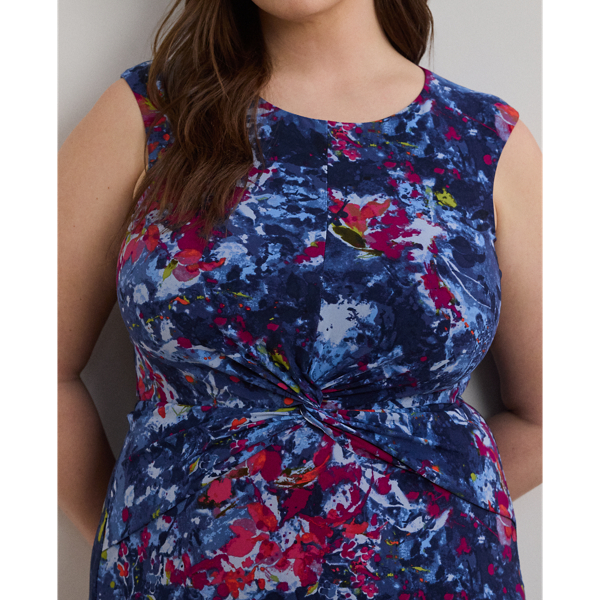 Print Twist-Front Jersey Dress