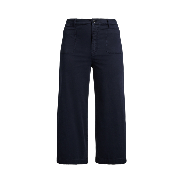 Stretch Chino Wide-Leg Cropped Trouser Lauren Woman 1
