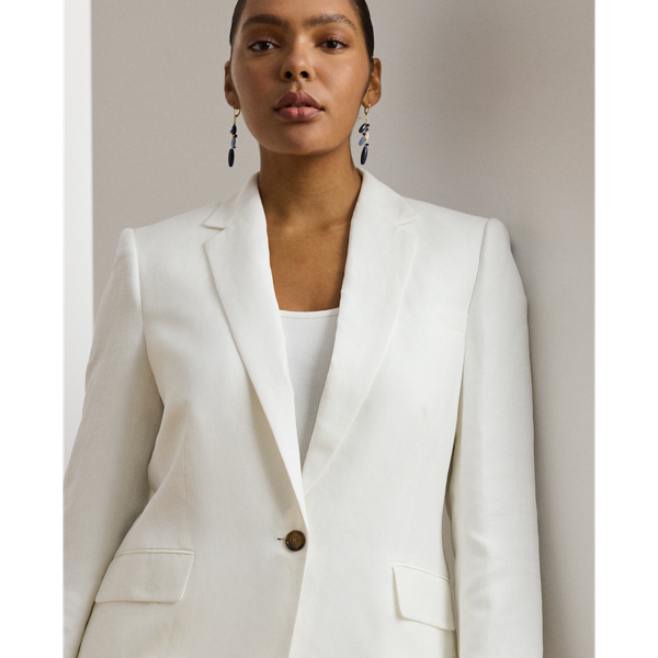 Linen-Blend Twill Blazer