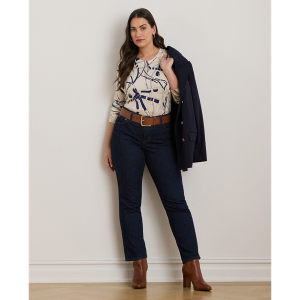 Belting-Print Cotton-Blend Sweater