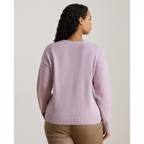 Embroidered-Logo Combed Cotton Sweater