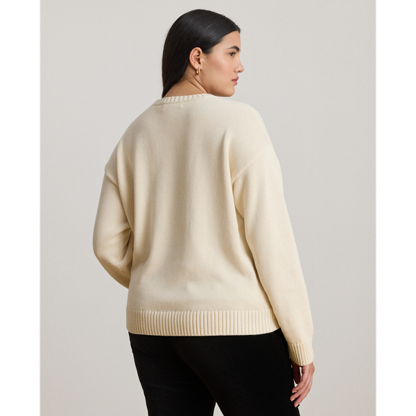 Embroidered Cotton Crewneck Sweater