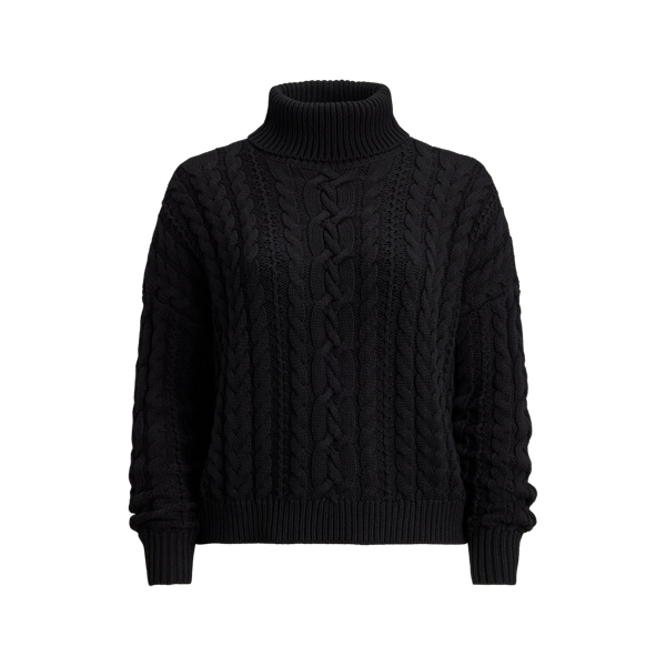 Cable-Knit Turtleneck Sweater Lauren Woman 1