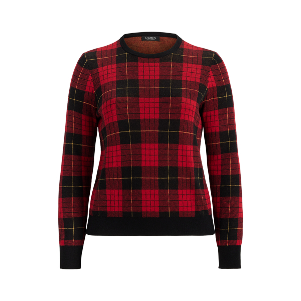 Plaid Cotton-Blend Sweater