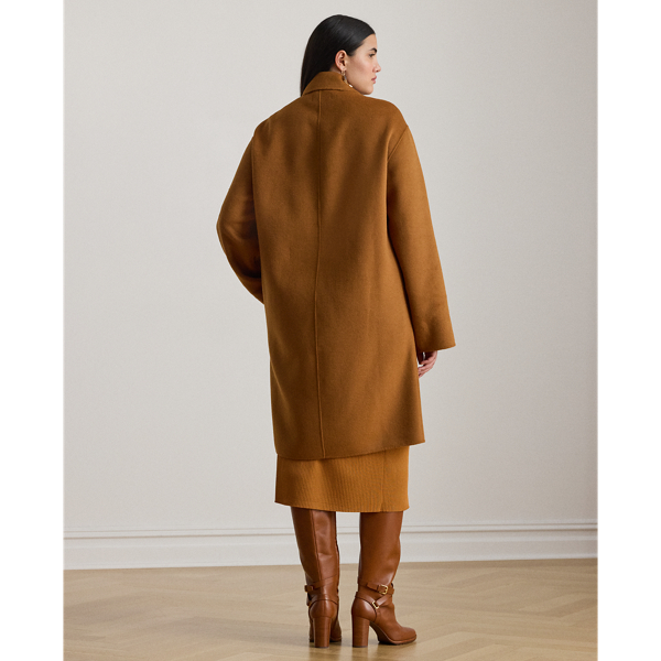Double-Breasted Wool-Blend Cocoon Coat