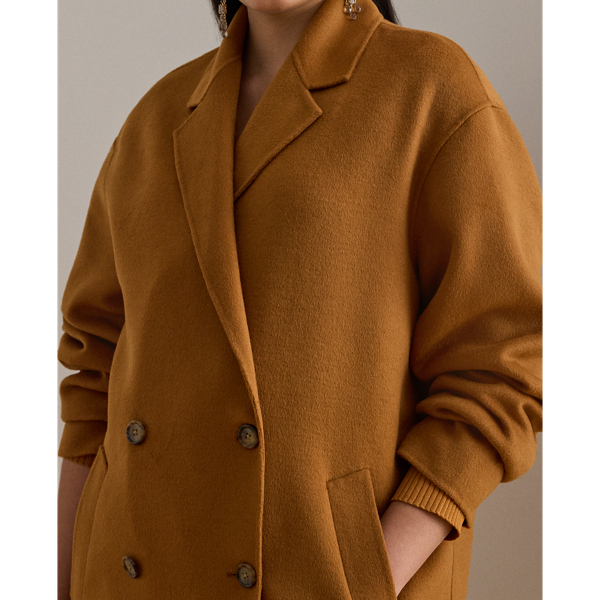 Double-Breasted Wool-Blend Cocoon Coat