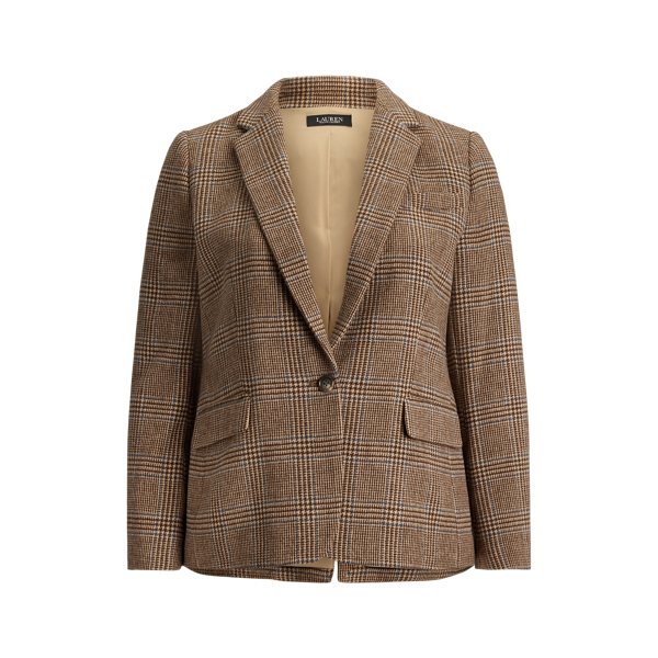 Glen Plaid Wool-Blend Twill Blazer
