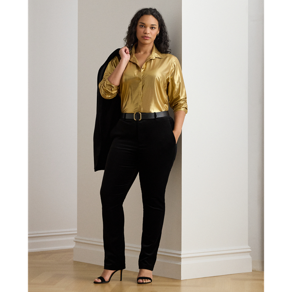 Classic Fit Metallic Chiffon Shirt