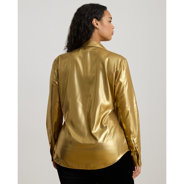Classic Fit Metallic Chiffon Shirt