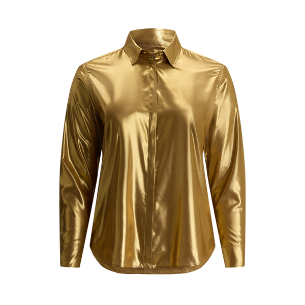 Classic Fit Metallic Chiffon Shirt