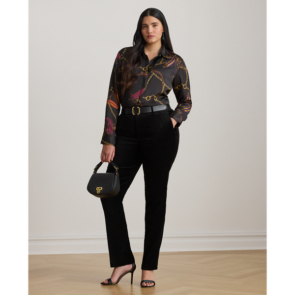 Classic Fit Belting-Print Satin Shirt