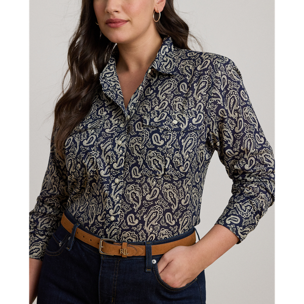 Classic Fit Paisley Cotton Voile Shirt