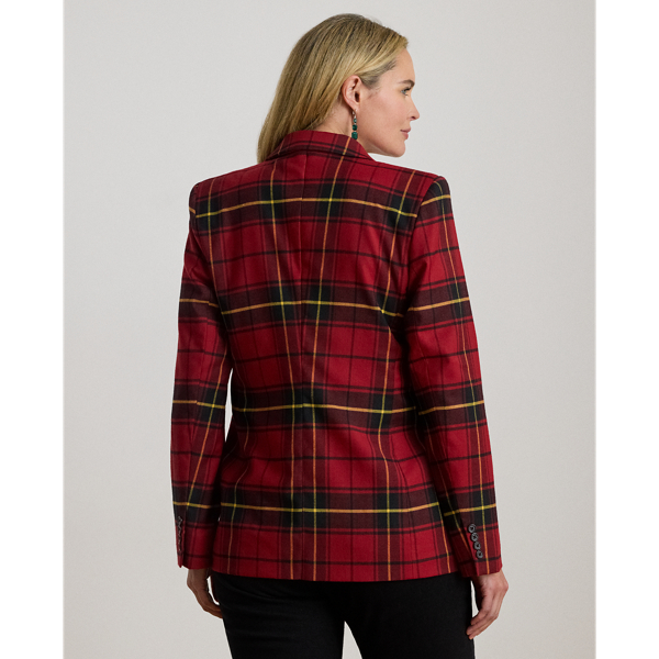 Plaid Double-Breasted Wool-Blend Blazer